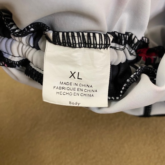 Floral Rash Guard Swim Top Short Sleeve Adjustable Sides Sun Protection Women XL - Picture 6 of 7